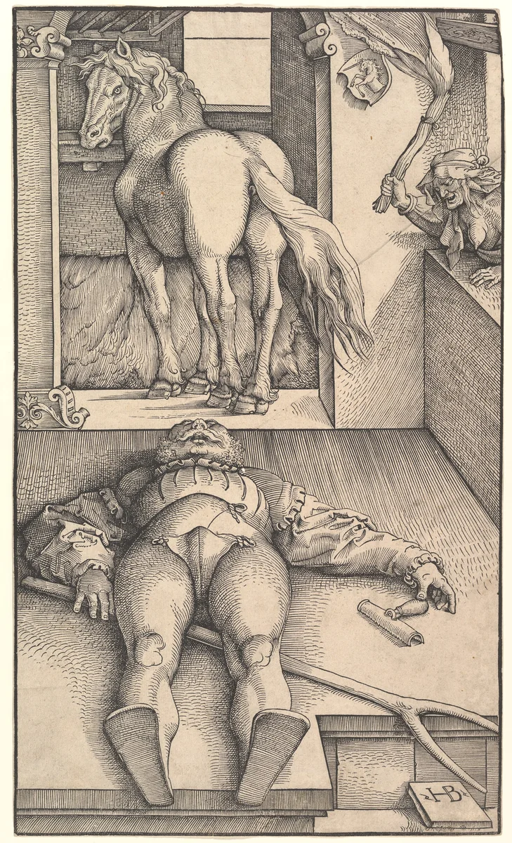 The Bewitched Groom by Hans Baldung, print, 1539-1549