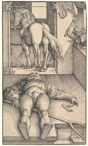 The Bewitched Groom by Hans Baldung, print, 1539-1549