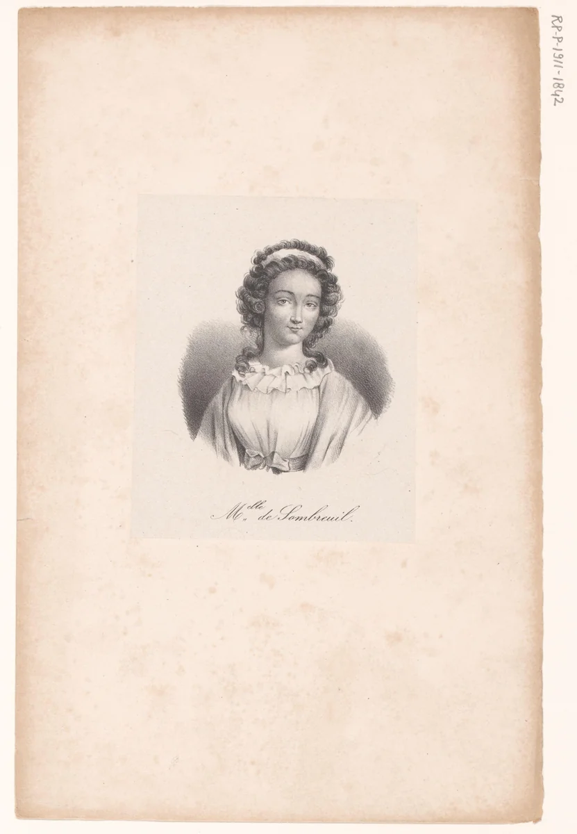 Portret van Marie-Maurille de Sombreuil by anonymous, print, 1818-1842