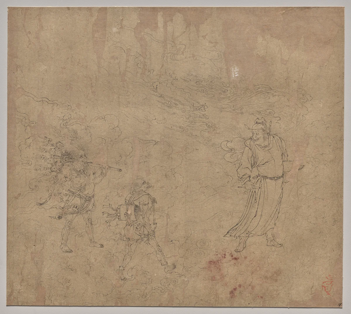 Album of Daoist and Buddhist Themes: Procession of Daoist Deities: Leaf 18 by Unknown, painting, 1200-1299