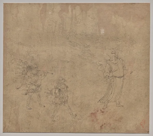Album of Daoist and Buddhist Themes: Procession of Daoist Deities: Leaf 18 by Unknown, painting, 1200-1299