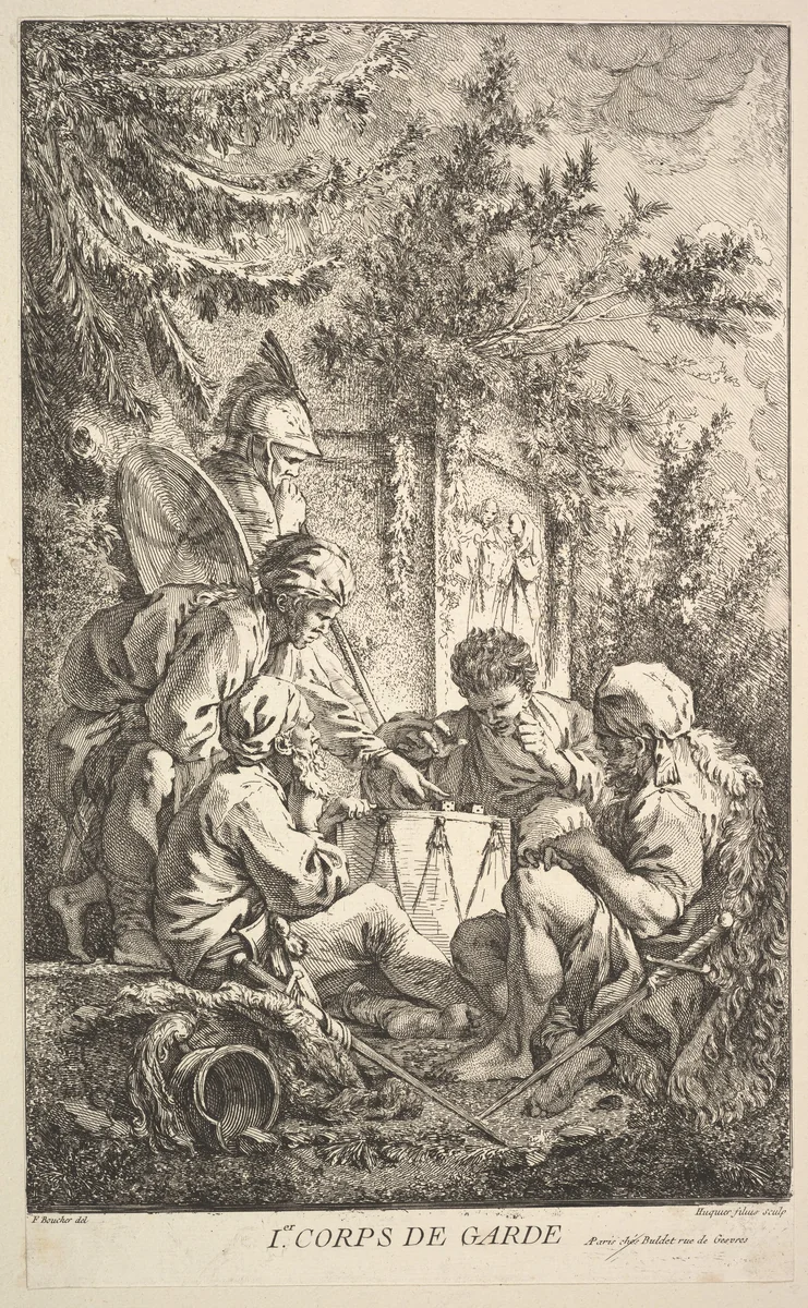 First Guard-Room by Jacques Gabriel Huquier, print, 1749-1759