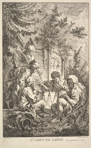 First Guard-Room by Jacques Gabriel Huquier, print, 1749-1759