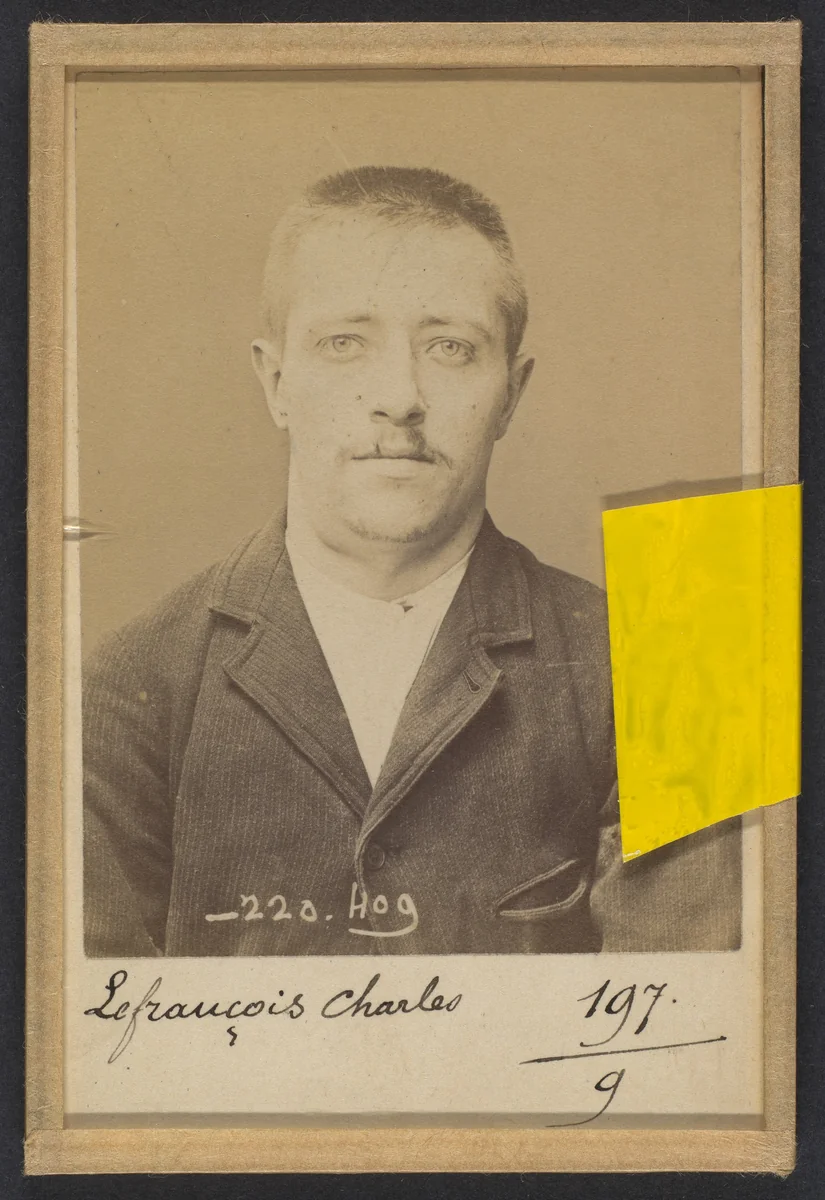 Lefrançois. Charles, Albert. 27 ans, né le 10/11/67 à Paris XXe. Horloger. Anarchiste. 2/7/94. by Alphonse Bertillon, photograph, 1894