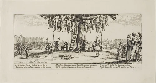 The Hanging, plate eleven from The Miseries of War by Jacques Callot, print, 1633