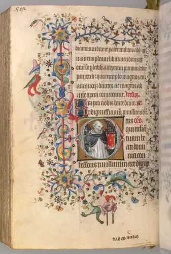 Hours of Charles the Noble, King of Navarre (1361-1425): fol. 290v, St. Dominic by Master of the Brussels Initials and Associates, book, 1400-1410