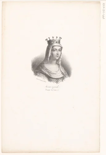 Portret van Ermengarde van Haspengouw by anonymous, print, 1818-1842