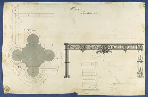 Sideboard Table, from Chippendale Drawings, Vol. II by Thomas Chippendale, drawing, 1753