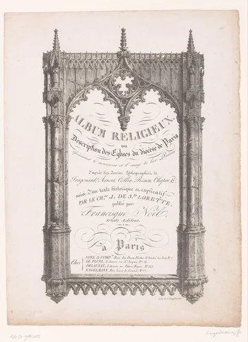 Titelprent voor: Kerken en hun patroonheiligen uit het bisdom Parijs by anonymous, print, 1824-1827