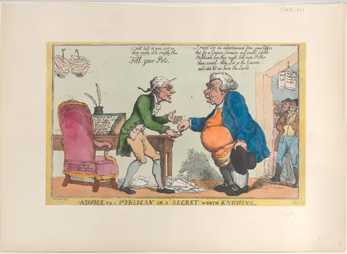 Advice to a Publican, or a Secret Worth Knowing by Thomas Rowlandson, print, 1810