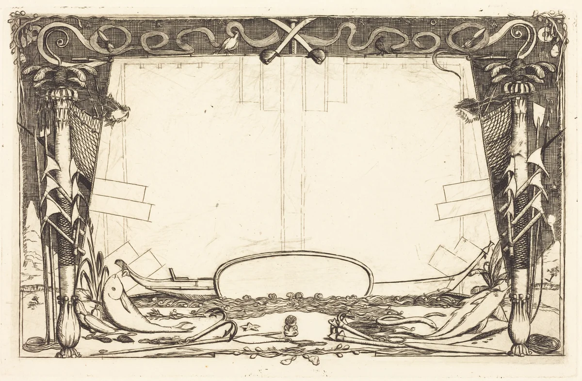 Couverture du "Voyage à la nouvelle Zélande" (Cover for the Set of Etchings Entitled "A Voyage to New Zealand") by Charles Meryon, print, 1866