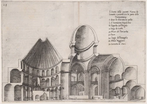 Plate 20, from "Trattato delle Piante & Immagini de Sacri Edifizi di Terra Santa" (Treatise of the Plans & Images of the Sacred Buildings of the Holy Land) by Jacques Callot, print, 1620
