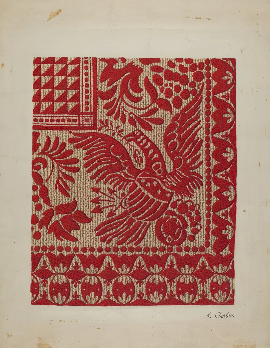 Homespun Coverlet by Alexander Chudom, index of american design, 1937