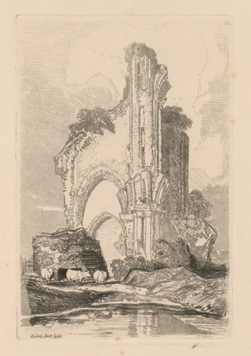 Liber Studiorum: Plate 35, Wenlock Priory, Salop by John Sell Cotman, book, 1838