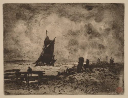Marine: Souvenir of Medway by Félix-Hilaire Buhot, print, 1879