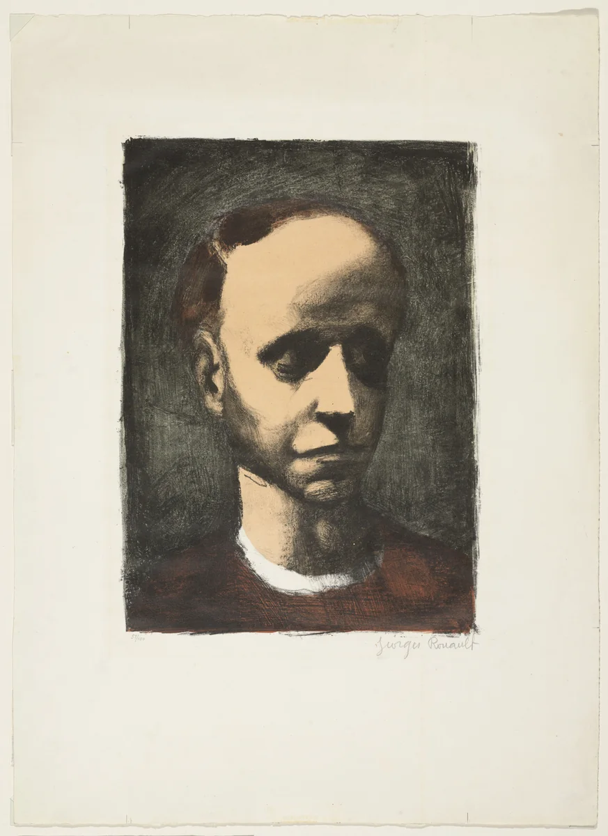 Self Portrait by Georges Rouault, print, 1926