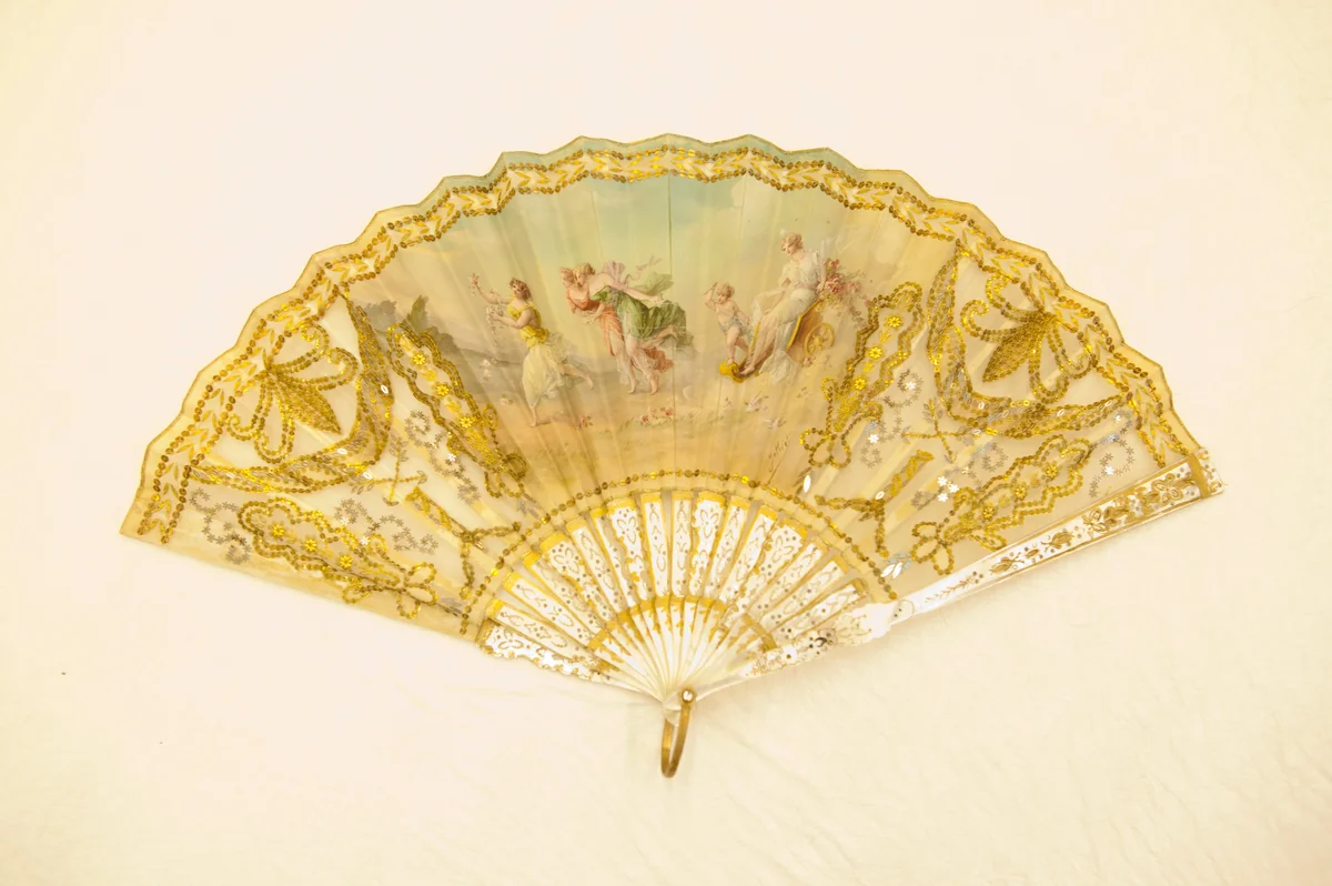 Fan by France, textile, 1875-1885