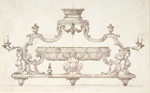 Design for a Centerpiece by anonymous, drawing, 1700-1800