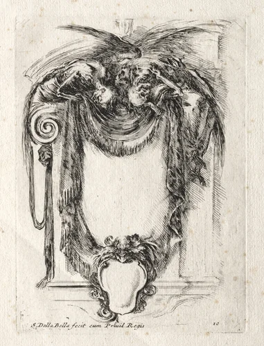 New Model for a Cartouche by Stefano della Bella, print, 1647