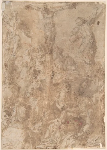 Crucifixion by anonymous, drawing, 1500-1600