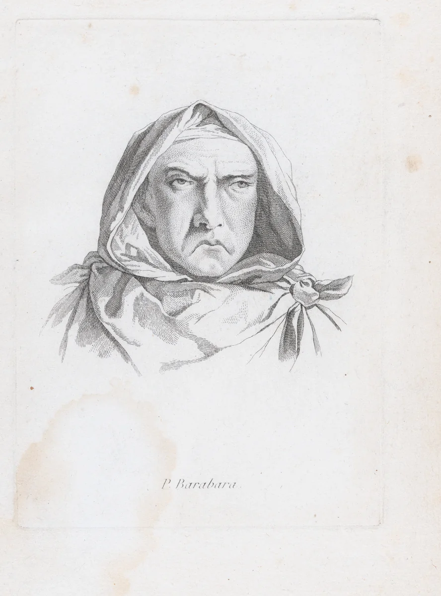 Portrait of P. Barabara by Guillaume Thiemet, print, 1740-1780