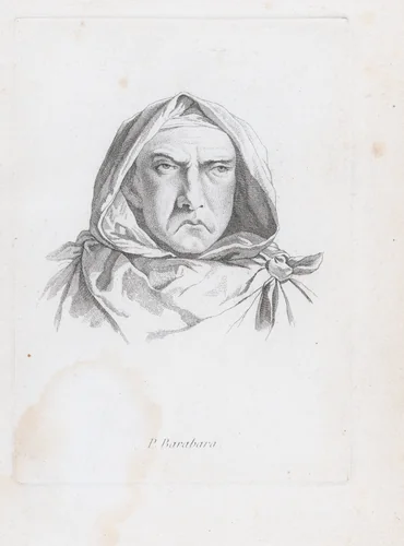 Portrait of P. Barabara by Guillaume Thiemet, print, 1740-1780