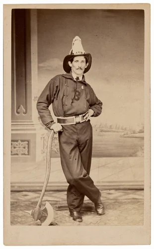Portrait of a Fireman by Ellwood Garrett, photograph, 1861-1869
