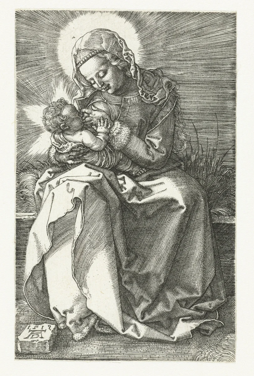 Maria met kind aan de borst by Unknown, print, 1519