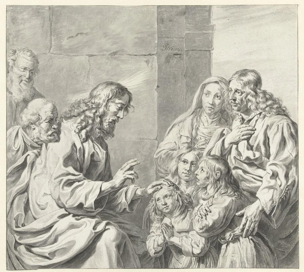 Laat de kinderen tot mij komen by anonymous, drawing, 1663-1800