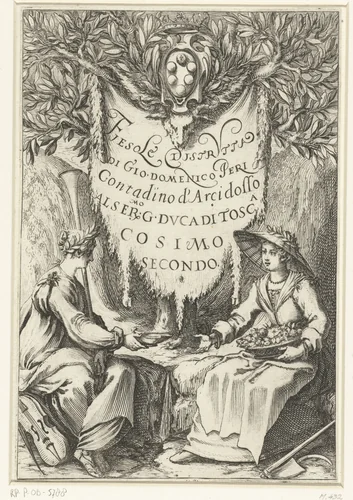 Titelblad voor het gedicht 'Fiesole Distrutta' by Jacques Callot, print, 1619