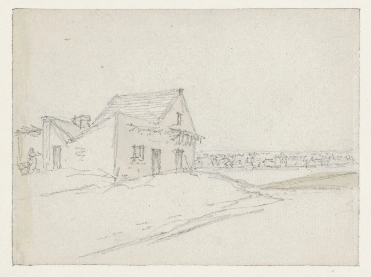 Huis met gezicht op de stad by Georges Michel, drawing, 1773-1843
