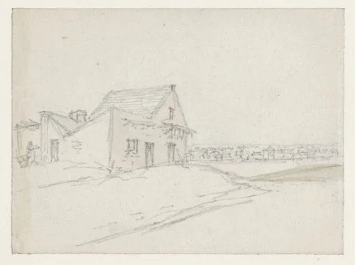 Huis met gezicht op de stad by Georges Michel, drawing, 1773-1843