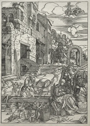 Life of the Virgin: The Rest in Egypt by Albrecht Dürer, print, 1504-1505