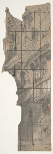 Design for a Stage Set at the Opéra, Paris by Eugène Cicéri, drawing, 1830-1890