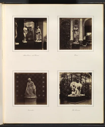 [Sculptures of the Medici Venus and Pomona, Venus, Esmeralda, and the Mourners] by Philip Henry Delamotte, photograph, 1857-1861