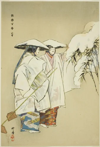 Take no Yuki, from the series "One Hundred No Dramas (Nogaku hyakuban)" by Tsukioka Kogyo, print, 1893-1908