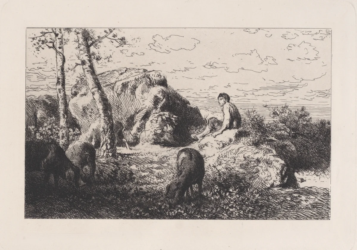 L'Enfant Prodigue by Charles Jacque, print, 1863-1873