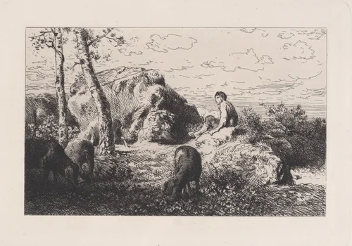 L'Enfant Prodigue by Charles Jacque, print, 1863-1873