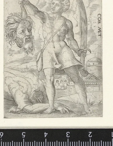David met het hoofd van Goliat by Unknown, print, 1539