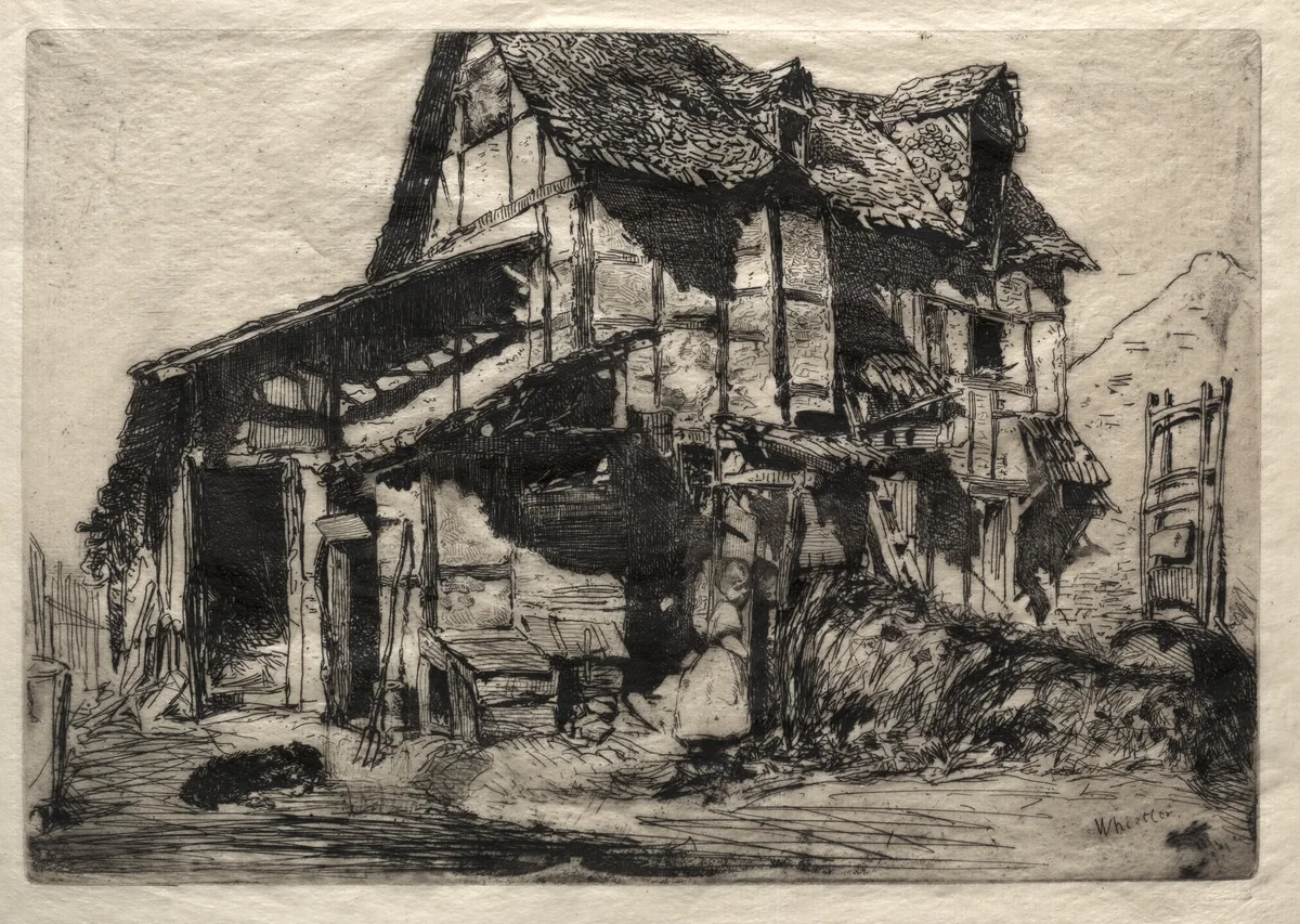 The Unsafe Tenement by James McNeill Whistler, print, 1858