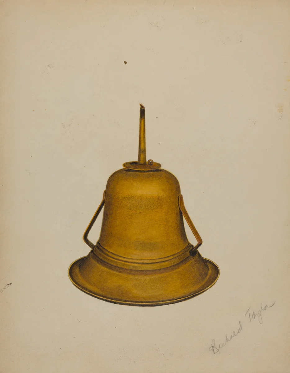 Whale Oil Lamp by Richard Taylor, index of american design, 1938