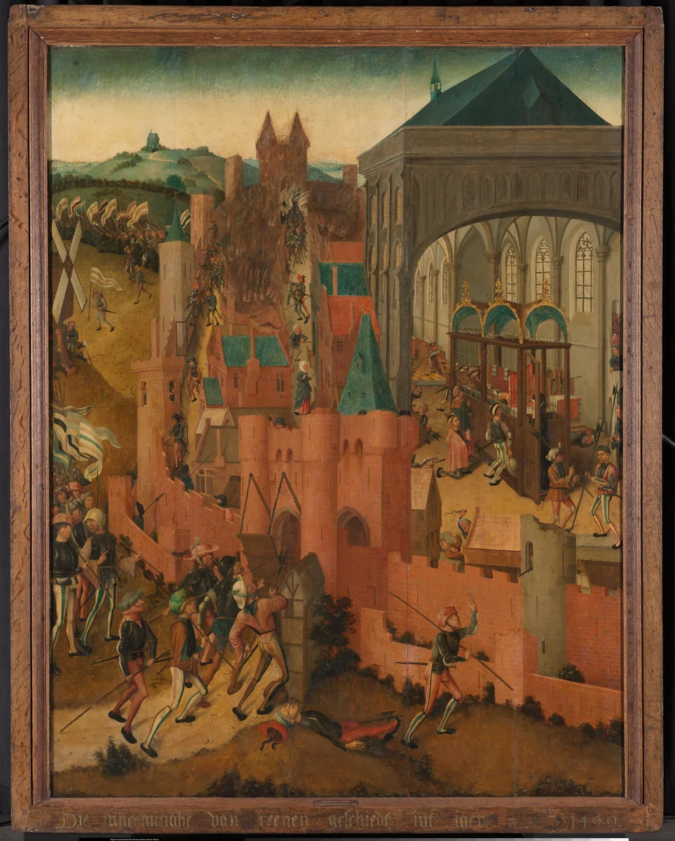 The Siege of Rhenen by Master of Rhenen, painting, 1499-1525