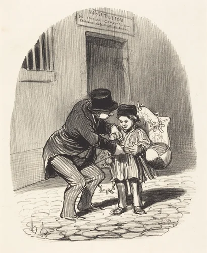 Le Jour de sortie by Honoré Daumier, print, 1808-1879