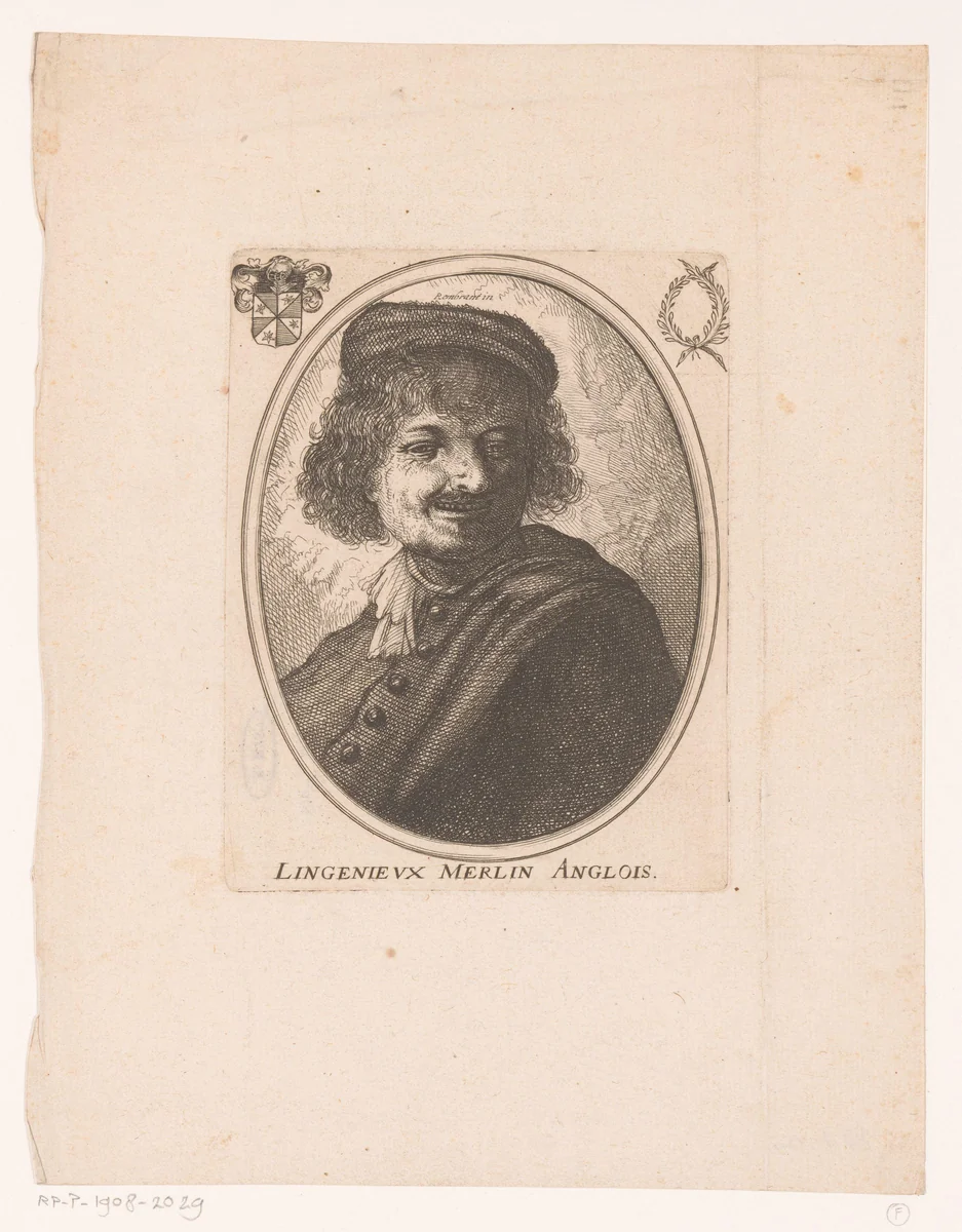 Portret van Merlin Anglois by anonymous, print, 1610-1668