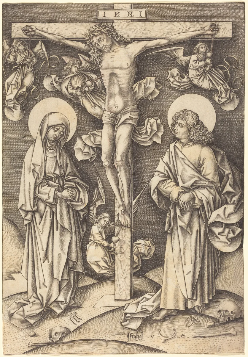 The Crucifixion by Israhel van Meckenem, print, 1490-1500