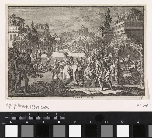 Loofhuttenfeest by Jan Luyken, print, 1703-1762