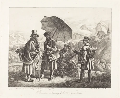 Painters on Their Travels (Die Maler auf der Reise) by Johann Adam Klein, print, 1819
