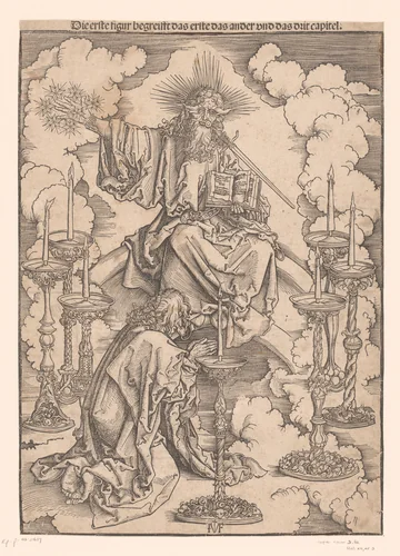 Visioen met de zeven kandelaars by Unknown, print, 1502