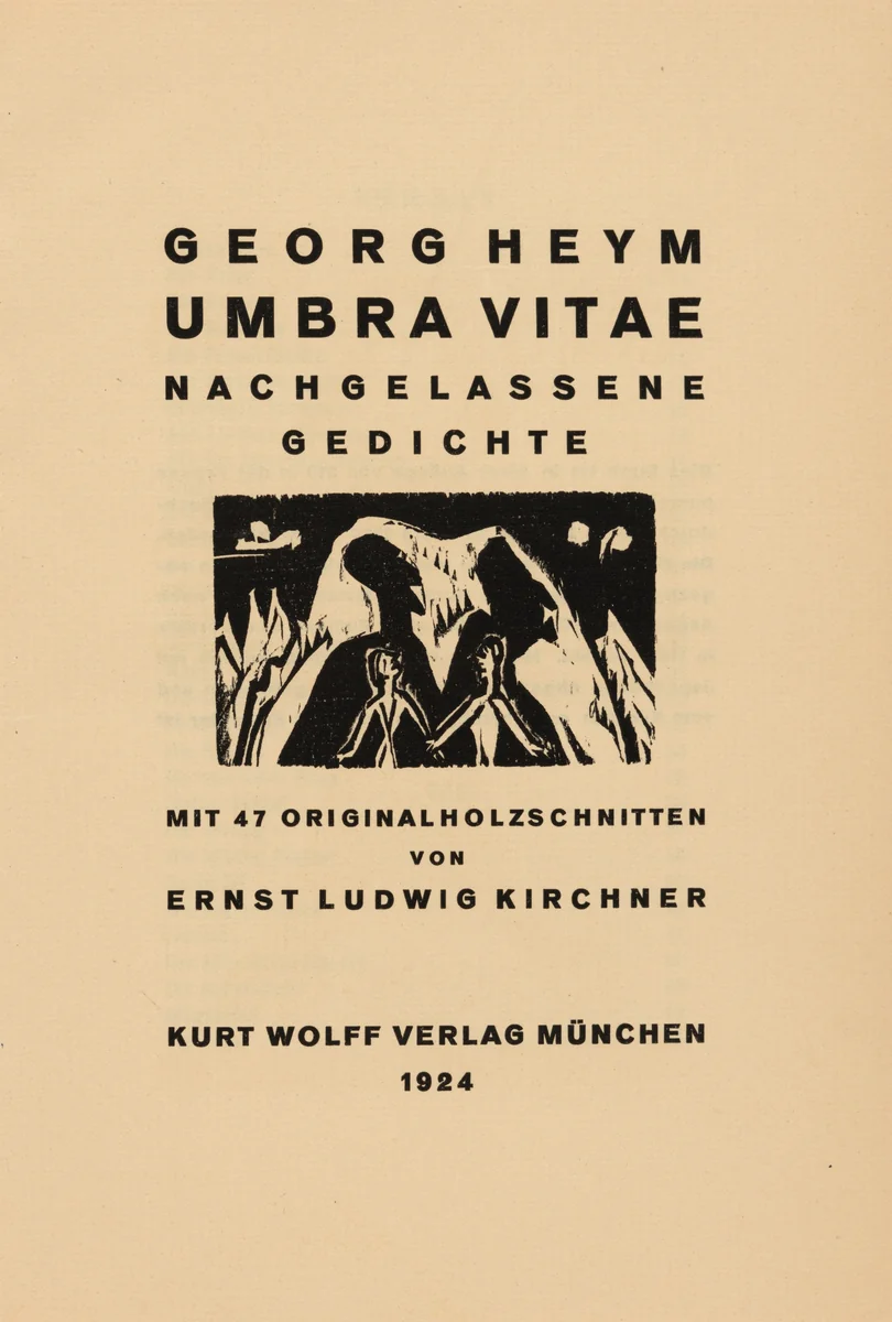 Titelvignette (Title vignette) from Georg Heym: Umbra Vitae (Georg Heym: Shadow of Life) by Ernst Ludwig Kirchner, volume, 1924