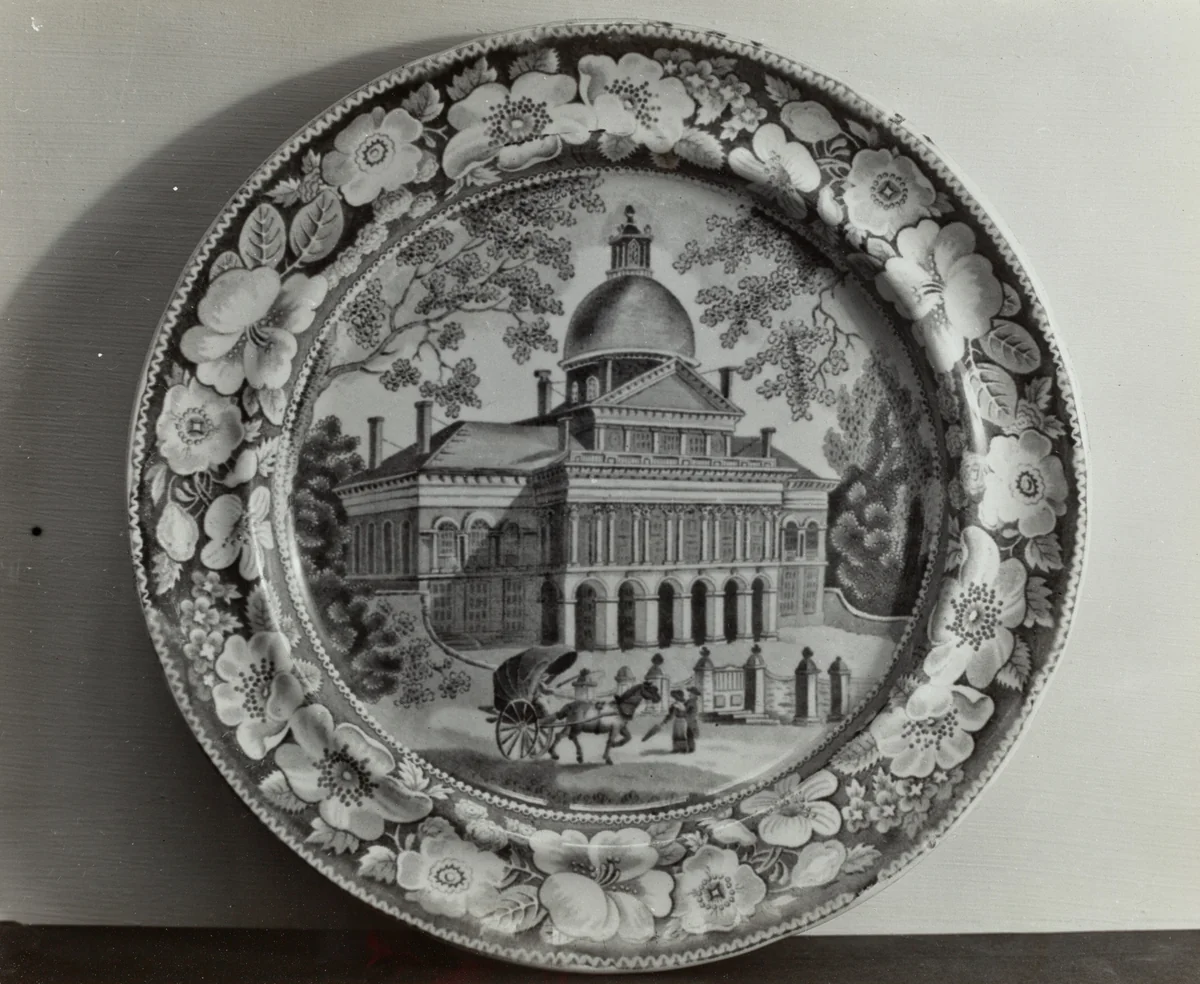 Plate - "State House, Boston" by Helmut Hiatt, index of american design, 1936